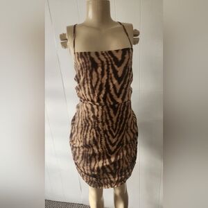 Wild Fable Animal Print Mini Dress Brown Tan